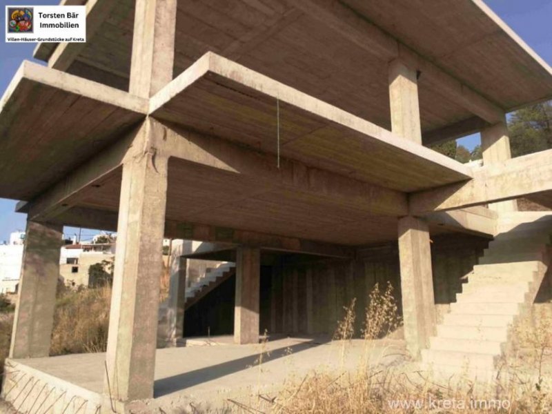 Kouses Kreta Kouse Villa im Bau - mit Blick auf die Messara-Ebene Haus kaufen